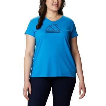 Columbia Solar Shield Graphic Plus Size, Camiseta Azules Para Mujer | 643512-ELT